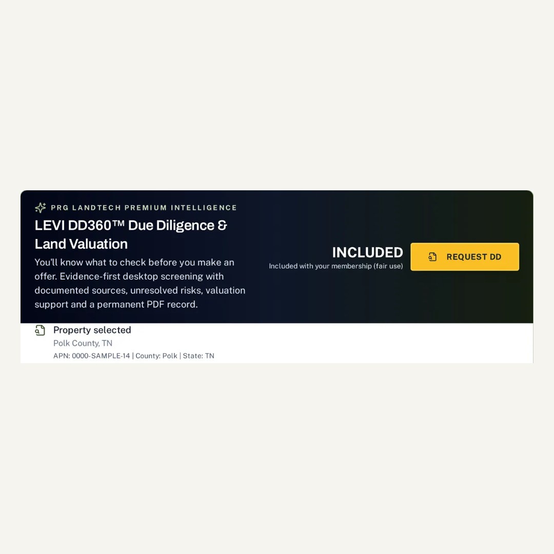 A property report on a sample parcel